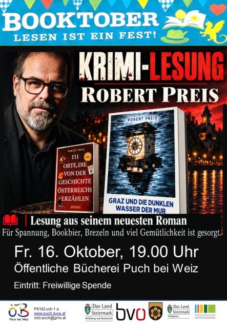 Plakat Einladung zur Lesung von Robert Preis am Fr. 16.10.2026